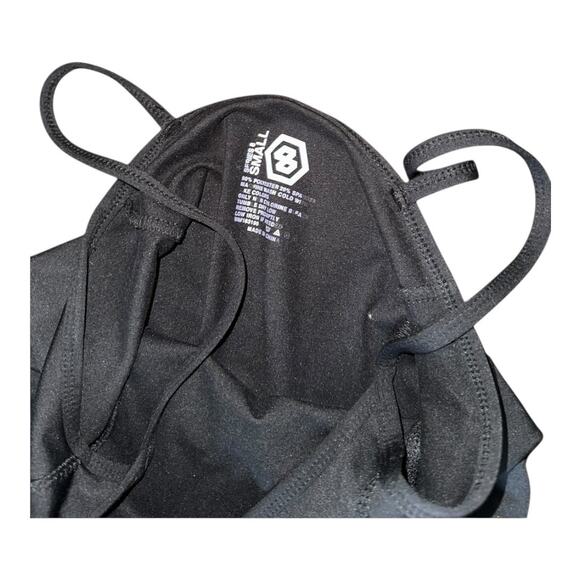 Series 8 Fitness small black jumpsuit, spaghetti strap, tight fitting romper - Picture 4 of 6